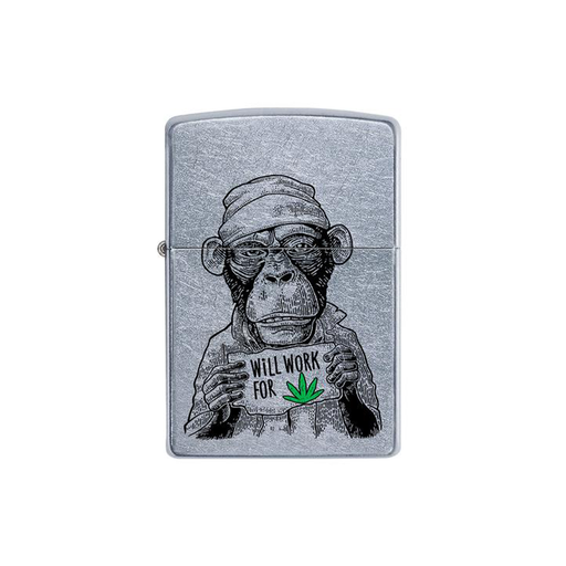 Zippo 207-064552 Monkey Workin For Weed Zippo Lighter ONE